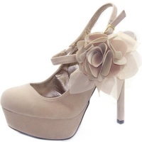 Qupid Miriam-42 Nude Suede Mary Jane Platform Pumps, Size: 7.5 (M) US [Apparel]