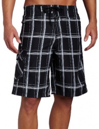 Hurley Men's Puerto Rico Plaid Boardshort, Black, 38