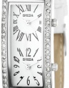 Breda Women's 2185_wht White Nicola Dual Time Zone Classic Leather Watch