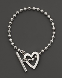 From the Toggle Heart collection, a sterling silver bead bracelet with signature toggle closure. Designed by Gucci.