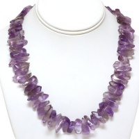 18 Amazing Natural Purple Amethyst Beads Necklace 18 Inch