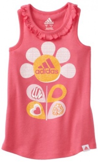 adidas Girls 2-6X Ruffle Tank Top, Bright Pink, 4