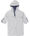 Like the layered look? This hooded shirt from Buffalo David Bitton styles you up without the bulk.