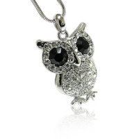 Crystal Owl Pendant Necklace Fashion Jewelry