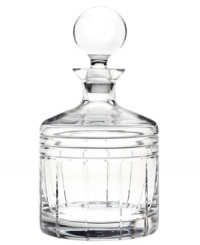 Plan a celebration around Tempo barware by Reed & Barton. Crafted with a simple linear pattern and clear stopper, this cut crystal decanter elevates an event with timeless sophistication.