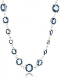 Anne Klein Beacon Silver-Tone Blue Colored Strand Necklace, 42