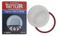 Tattler Reusable Regular Canning Lids and Rubber Rings - 12 Pack