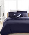 Clean, casual & comfortable. The Solid Peacoat duvet cover set from Lacoste is essential to any well-dressed bed. Brushed twill fabric and over-sized buttoned accents create a classic, preppy look.