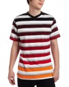 Southpole Men's Fashion Engineered Colored Stripe V-Neck Tee