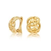 Bling Jewelry Gold Plated Celtic Knot Half Hoop Clip On Earrings