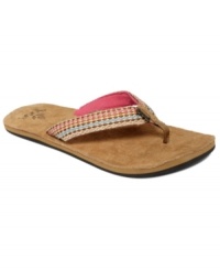 Colorful fabrics make the Gypsylove thong sandals by Reef shoes an eye-catching beach treat.