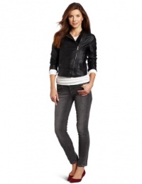 Calvin Klein Jeans Women's Petite Liquid Metal Moto Jacket