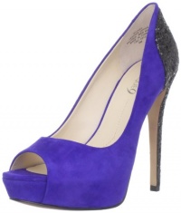 Boutique 9 Women's Cary Peep-Toe Pump, Blue, 8 M US