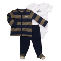 Carter's 3 Piece Footed Essentials - My Daddy Rocks-Blue-6 Months