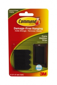 Command Frame Stabilizer Strips, Black, 4-Strip