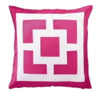 Trina Turk Down-Filled Pillow, Palm Springs Blocks, Pink, 20 by 20-Inches