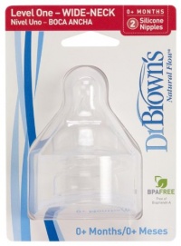 Dr. Brown's 2 Pack Natural Flow Level 1 Wide Neck Nipple