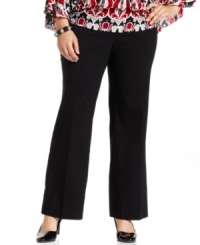 Infuse a professional feel to your work wardrobe with Style&co.'s plus size straight leg pants.