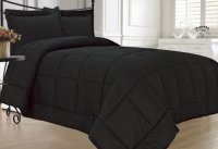 Black Down Alternative Comforter Set Full/Queen