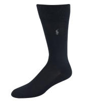 Polo Ralph Lauren men's socks Dress Bamboo Cushioned Foot Flat Knit black 3pairs