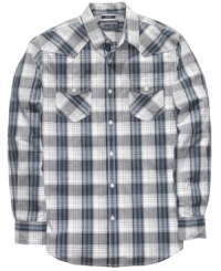 Bored of your woven style? It's time for a change of pattern with this plaid western-inspired shirt from American Rag.