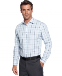 From work to a night on the town, this plaid shirt from Alfani Black performs well in transition.