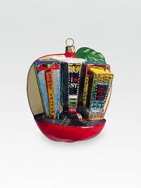 A show-stopping addition to every big city holiday, carefully handcrafted in delicate Pyrex glass, then handpainted with beautiful, one-of-a-kind detail. Hand-painted, glittered glass Each ornament takes 7-10 days to complete 4W X 4H X 4D Imported 