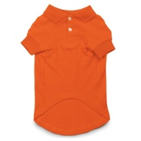 Casual Canine Cotton 16-Inch Basic Polo Dog Shirt, Medium, Orange