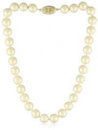 Carolee Gold Metalist Gold-Tone White Pearl with Oval Clasp Necklace