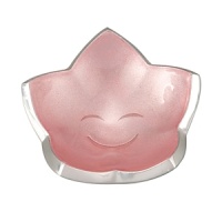 For the future little lady in your life: girl's Baby Wish Bowl is the ideal resting spot for a pacifier, or simply for display in the nursery. Use it beside baby's crib, on the changing table, or anywhere else for a sweet reminder of the joy this little one has brought his family simply by arriving in this world. Featuring a star shape with a smiling expression, a pink enamel interior, and attractive metal alloy edging. Special baby gift box with white ribbon.