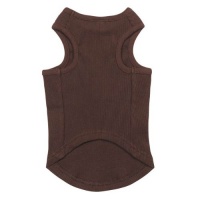 Casual Canine Cotton Basic Ribbed Dog Tank Top, X-Small, 10-Inch, Chocolate