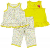 Carter's Girls 12-24 Months Floral 3pc Pajama Set (18 Months, Yellow)