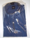 Hugo Boss Mens Lucas LS Dress Shirt Medium Regular Fit Woven Royal