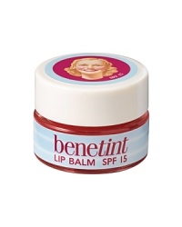 Pop this ruby gem in your bag for soft rosy lips anytime, anywhere. The new formula has more ruby, more shine & SPF 15! Created from our legendary benetint, this blend of Vitamin E, sunscreen & light rose-petal fragrance protects & delicately tints lips. Apply balm to lips with a brush or fingertips as needed. Warning: Avoid contact with the eyes. For external use only. Keep out of reach of children. Discontinue use if signs of irritation or rash appear.