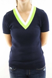 Ralph Lauren Women's Golf Sweater T- Shirt V-Neck Navy Blue 203151405-M