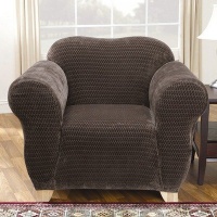 Sure Fit Stretch Royal Diamond 1-Piece Chair Slipcover, Chocolate