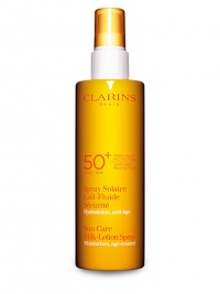 High protection for the body that protects skin from the damaging affects of sun exposure. This lightweight spray offers high protection and is water and perspiration resistant. 5.3 oz. 