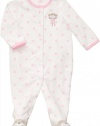 Carter's Girls Newborn-6 Months Polka Dotted Monkey Sleep N Play