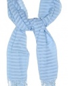 Sarah Wide Stripe Scarf with Fringe Scarf Colors: Blue