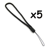 COSMOS 5 pcs Black Nylon ROUND Hand Wrist Strap Lanyard For Camera Cell phone ipod mp3 mp4 PSP Wii and other Electronic Devices + Cosmos cable tie