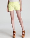 Yellow neon Theory shorts lend sunny style to your every day. Layered over a itty-bitty bikini or teamed with your favorite tee, these rockin' minis make the most of summer.