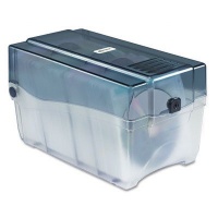 Innovera® CD/DVD Storage Case with Hinged Lid and Key Lock Holds 150 Discs, Clear