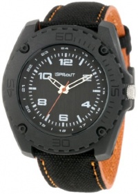 Sprout Men's ST3004BKBKOB Eco-Friendly Black Organic Cotton Strap Watch