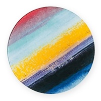 Colorful brushstrokes create rays of cheer on this glass charger in true DVF fashion.