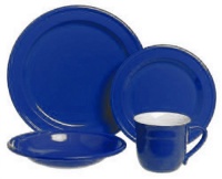 Emile Henry Provencal Azure Blue 16-Piece Dinnerware Set, Service for 4