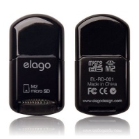 elago Mobile microSDHC & M2 Flash Memory Card Reader EL-RD-001-BK (Black)