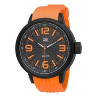 U.S. Polo Assn. Men's US9053 Black Dial Orange Rubber Strap Watch