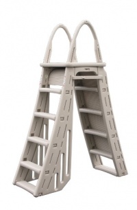 Confer Plastics A-Frame 7200 Above Ground Adjustable Pool Roll-Guard Safety Ladder