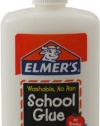 Elmer's Washable No-Run School Glue, 7.625 oz Bottle (E308)