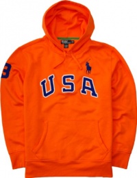 Polo Ralph Lauren USA Fleece Big Pony Hoodie, Orange, M